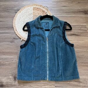 PRODUCE COMPANY Vtg Corduroy Womens Front Zip Vest